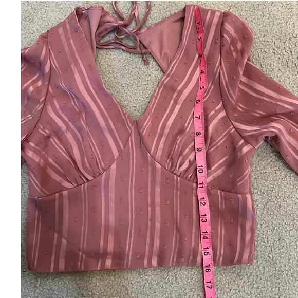 Kirious Los Angeles Cropped Blouse Swiss Dot Pink Mauve Size Small Whimsigoth - Picture 5 of 6